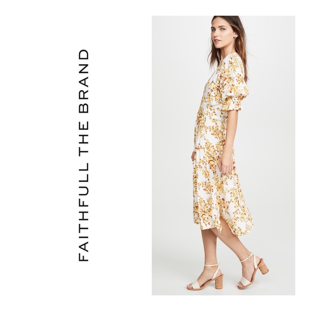 FAITHFULL THE BRAND Rafa Midi Dress Size Medium - Picture 5 of 11